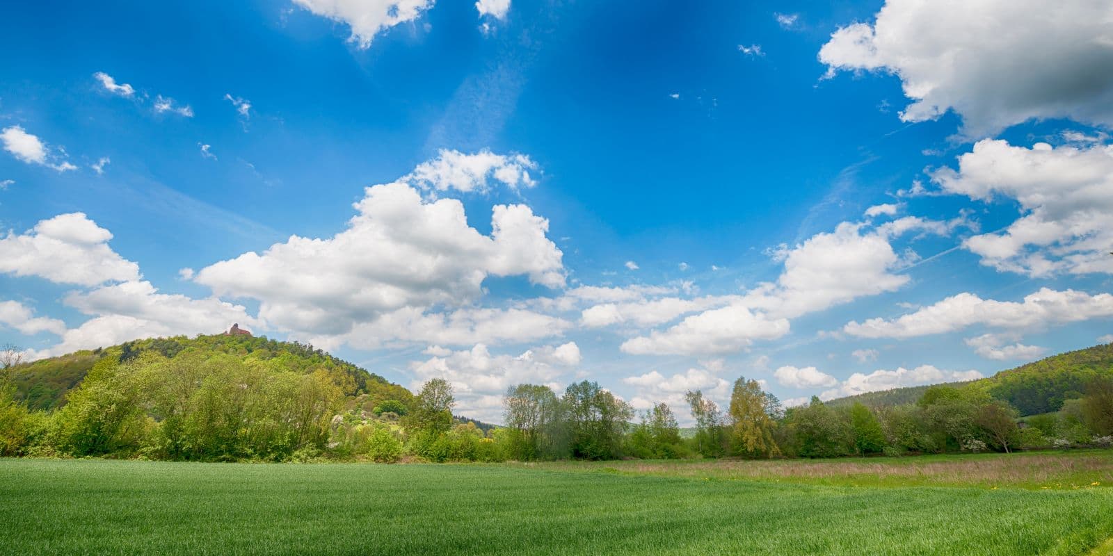 Karte und Landschaft des Dreiländerecks im Odenwald